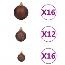 Ziemassvētku bumbas, 100 gab., 3/4/6 cm, brūnas, bronzas, zelta