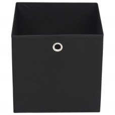 Uzglabāšanas kastes, 10 gab., 32x32x32 cm, melns neausts audums