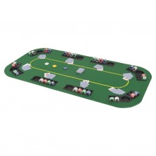 Pokera galda virsma, salokāma, 8 spēlētājiem, taisnstūra, zaļa