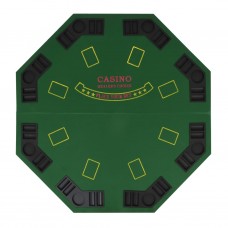 Pokera galda virsma, salokāma, 8 spēlētājiem, astoņstūra, zaļa