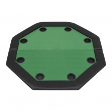 Pokera galds, salokāms, 8 spēlētājiem, astoņstūra, zaļš
