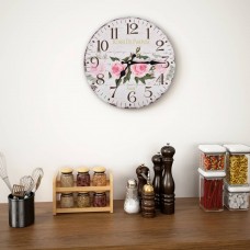 Vintāžas sienas pulkstenis, zieds, 30 cm