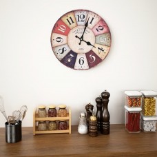 Vintāžas sienas pulkstenis, krāsains, 30 cm