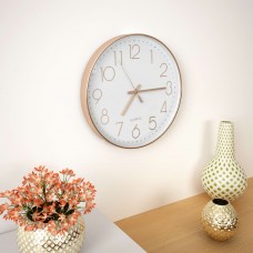 Sienas pulkstenis, 30 cm, zeltaini rozā