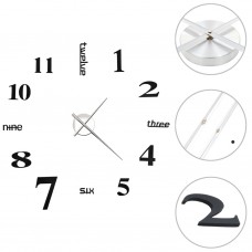 3d sienas pulkstenis, moderns dizains, 100 cm, xxl, melns