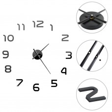 3d sienas pulkstenis, moderns dizains, 100 cm, xxl, melns