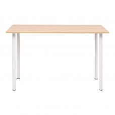 Virtuves galds, 120x60x73 cm, baltā un ozolkoka krāsā