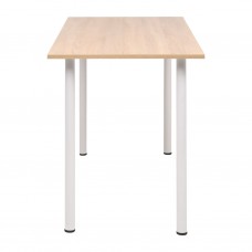 Virtuves galds, 120x60x73 cm, baltā un ozolkoka krāsā