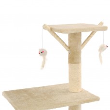 Kaķu māja ar sizala stabiem nagu asināšanai, 138 cm, bēša