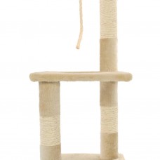 Kaķu māja ar sizala stabiem nagu asināšanai, 109 cm, bēša
