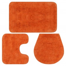 Vannasistabas paklāji, 3 gab., oranžs audums