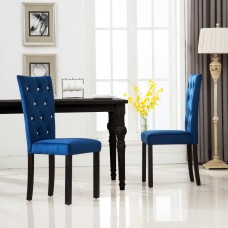 Virtuves krēsli, 2 gab., tumši zils samts