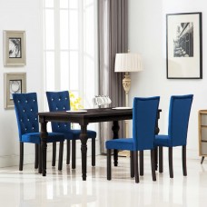 Virtuves krēsli, 4 gab., tumši zils samts