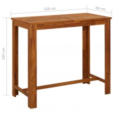 Bāra galds, 120x60x105 cm, akācijas masīvkoks