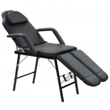 Kosmetoloģijas krēsls, mākslīgā āda, 185x78x76 cm, melns