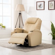 Masāžas šūpuļkrēsls, krēmkrāsas mākslīgā āda