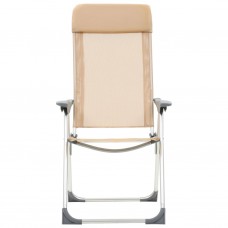 Kempinga krēsli, 2 gab., krēmkrāsā, alumīnijs, salokāmi