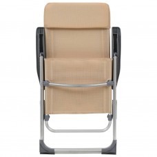 Kempinga krēsli, 2 gab., krēmkrāsā, alumīnijs, salokāmi