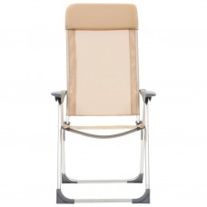 Kempinga krēsli, 4 gab., krēmkrāsā, alumīnijs, salokāmi