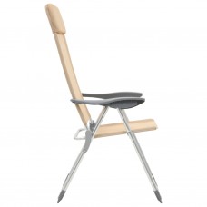Kempinga krēsli, 4 gab., krēmkrāsā, alumīnijs, salokāmi