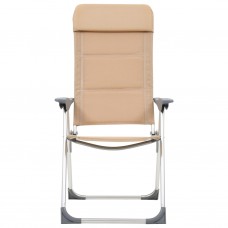 Kempinga krēsli, 2 gab., 58x69x111 cm, alumīnijs, pelēki
