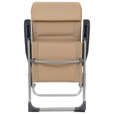Kempinga krēsli, 2 gab., 58x69x111 cm, alumīnijs, pelēki