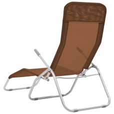 Saliekami sauļošanās krēsli, 2 gab., pelēkbrūns tekstilēns
