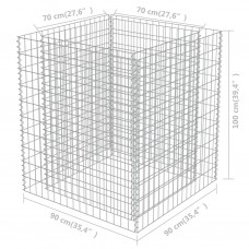 Gabions, augstā puķu kaste, cinkots tērauds, 90x90x100 cm