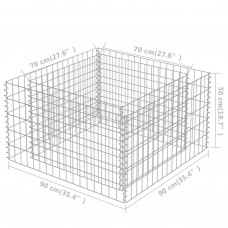 Gabions, augstā puķu kaste, cinkots tērauds, 90x90x50 cm