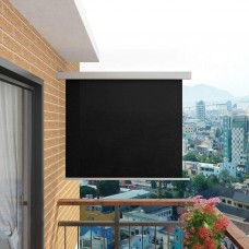 Balkona sānu markīze, melna, 150x200 cm, daudzfunkcionāla