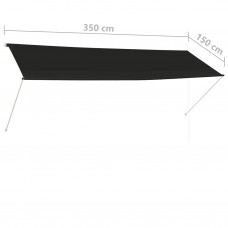Markīze, 350x150 cm, sarullējama, antracītpelēka