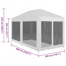 Svinību telts ar 6 sieta sienām, 6x3 m