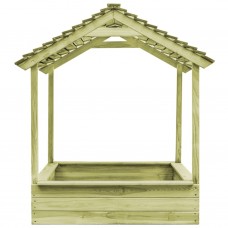 Āra rotaļu māja ar smilšu kasti, priežkoks, 128x120x145 cm
