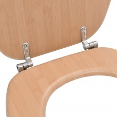 Tualetes poda sēdeklis ar vāku, mdf, bambusa dizains