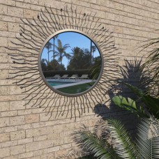 Dārza spogulis, saules forma, 80 cm, melns