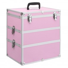 Kosmētikas koferis, 37x24x40 cm, alumīnijs, rozā