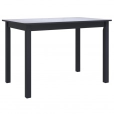 Virtuves galds, melns, 114x71x75 cm, gumijas masīvkoks