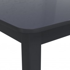 Virtuves galds, melns, 114x71x75 cm, gumijas masīvkoks