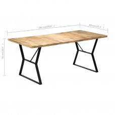 Virtuves galds, 180x90x76 cm, mango masīvkoks