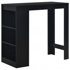 Bāra galds ar plauktu, melns, 110x50x103 cm