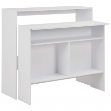 Bāra galds ar divām virsmām, 130x40x120 cm, balts
