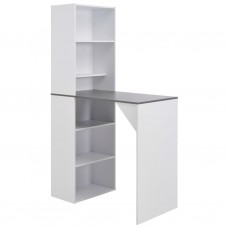 Bāra galds ar skapi, 115x59x200 cm, balts