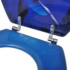 Tualetes poda sēdekļi ar vāku, 2 gab., mdf, dizains ar delfīnu