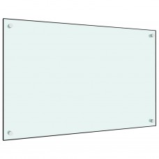 virtuves sienas panelis, 80x50 cm, rūdīts stikls, balts