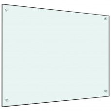 virtuves sienas panelis, 80x60 cm, rūdīts stikls, balts