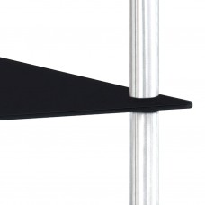 3-līmeņu plaukts, melns, 40x40x67 cm, rūdīts stikls