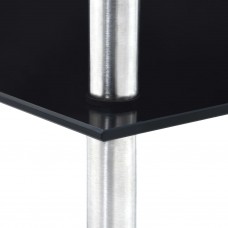 3-līmeņu plaukts, 30x30x67 cm, melns rūdīts stikls