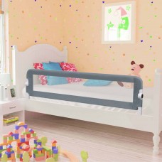 Bērnu gultas aizsargbarjera, pelēka, 150x42 cm, poliesters
