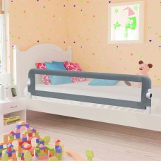 Bērnu gultas aizsargbarjera, pelēka, 180x42 cm, poliesters
