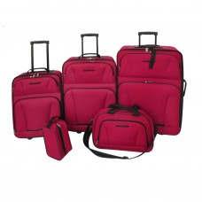 5 koferu komplekts sarkanā krāsa